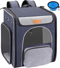 ® Cat Carrier Backpack, Foldable Pet Backpack Carrier for Cats and Small Dogs, Breathable Dog Carrier Backpack with Inner Safety Leash + Folding Dog Bowl Ideal for Hiking Traveling Outdoor Use