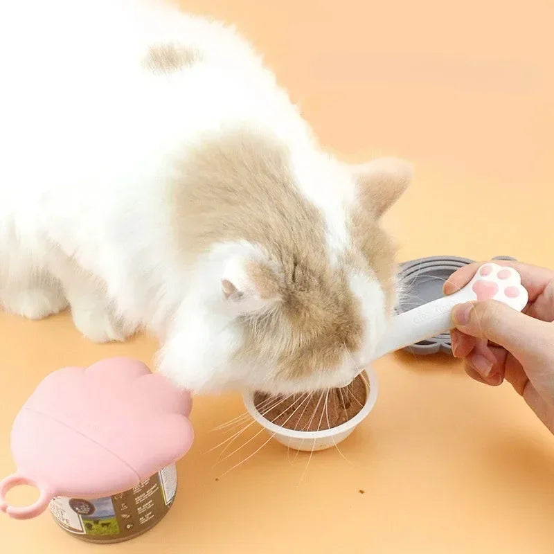 1PC Long Handled Pet Canned Food Spoon Cat Canned Food Opener Feeding Dog Stirring Dry and Wet Spoon Feeding Cat Shovel