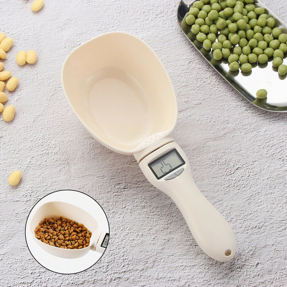 Precision Pet Food Measuring Scoop - Digital Spoon Scale with LED Display for Accurate Feeding