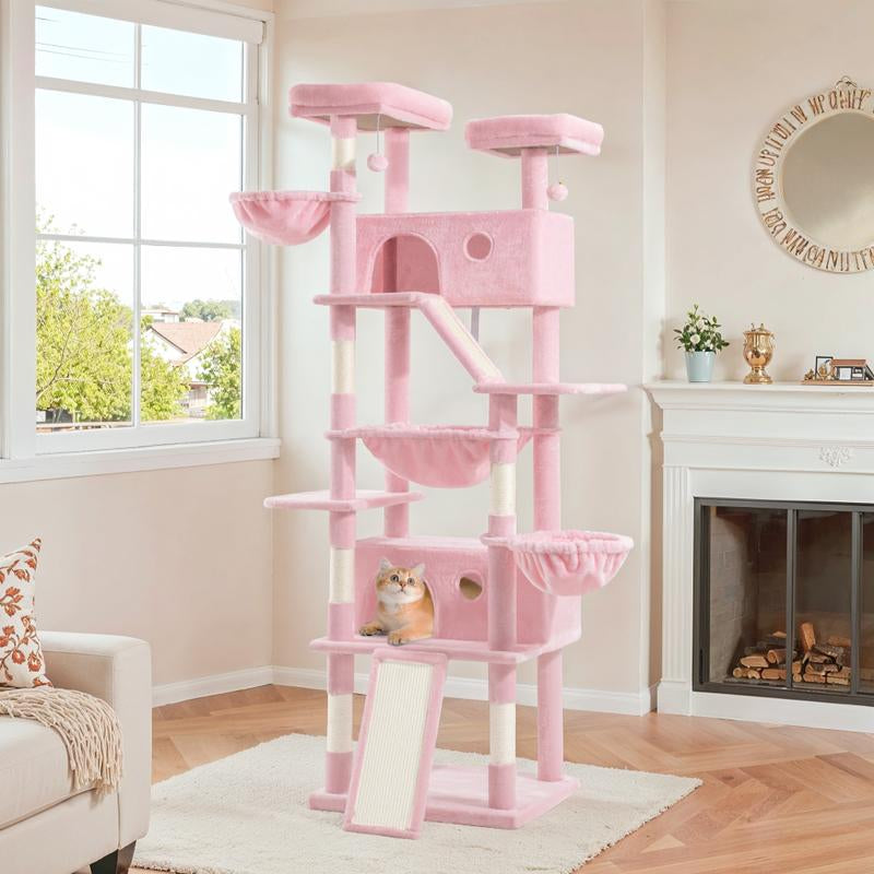 Elevate Your Cat's Playtime with the SHA CERLIN 81-Inch Multi-Level Cat Tree Tower - Perfect for Larger Cats and Multi-Cat Households!