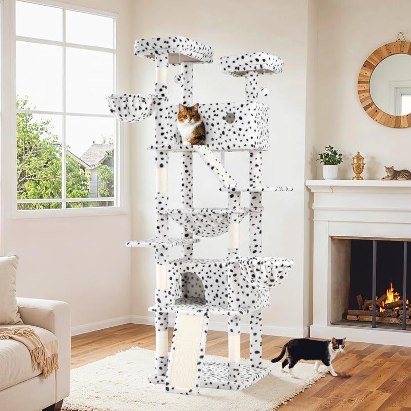 Elevate Your Cat's Playtime with the SHA CERLIN 81-Inch Multi-Level Cat Tree Tower - Perfect for Larger Cats and Multi-Cat Households!