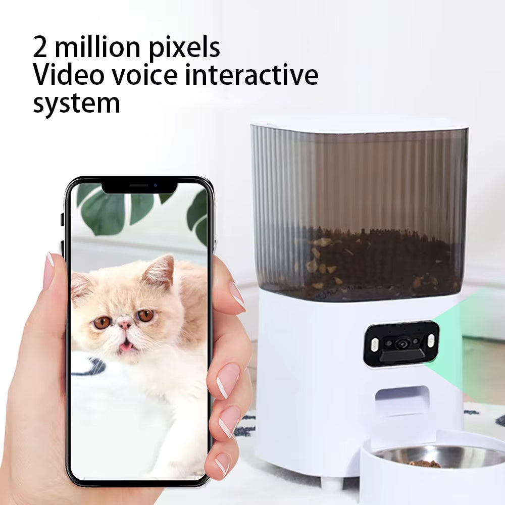 Revolutionary 5L Smart Automatic Cat Feeder with High-Definition Camera & Voice Recorder - Perfect for Cats and Dogs!
