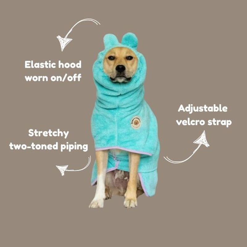 DERPY CHAPPY Premium Dog Towel Robe & Bathrobe │ for Drying Dogs after Baths, Swims & Rainy Walks │ Add to Cart Buy Now Microfiber Dog Bath Towel Robe │ Ultra‑Absorbent, Fast‑Drying & Adjustable Extra‑Warm Coat │ Made in Korea