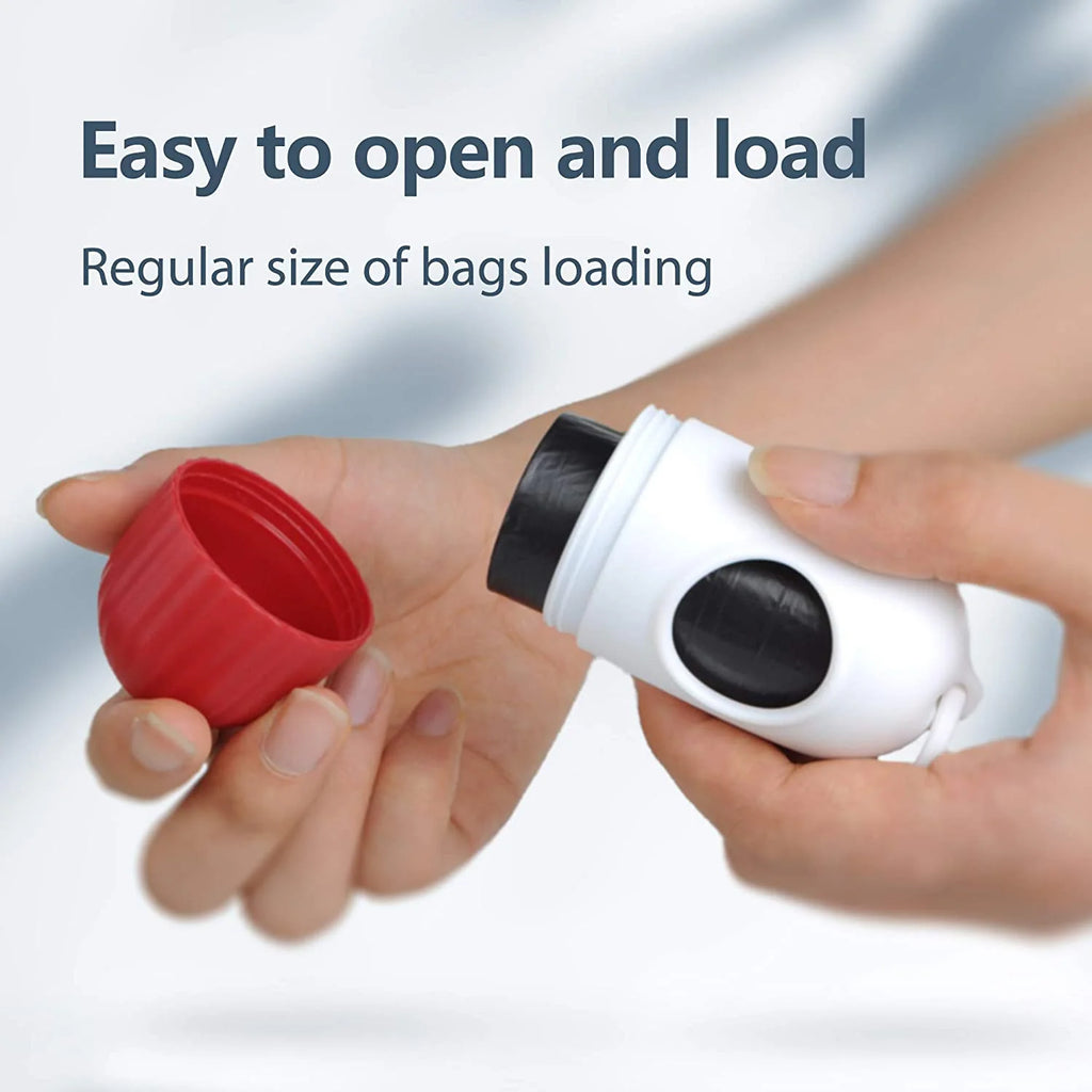 Retractable 16 Ft Dog Leash with Poop Bag Dispenser - Ideal for Medium Dogs and Cats up to 44 Lbs, Featuring Anti-Slip Handle and Tangle-Free Reflective Nylon Tape