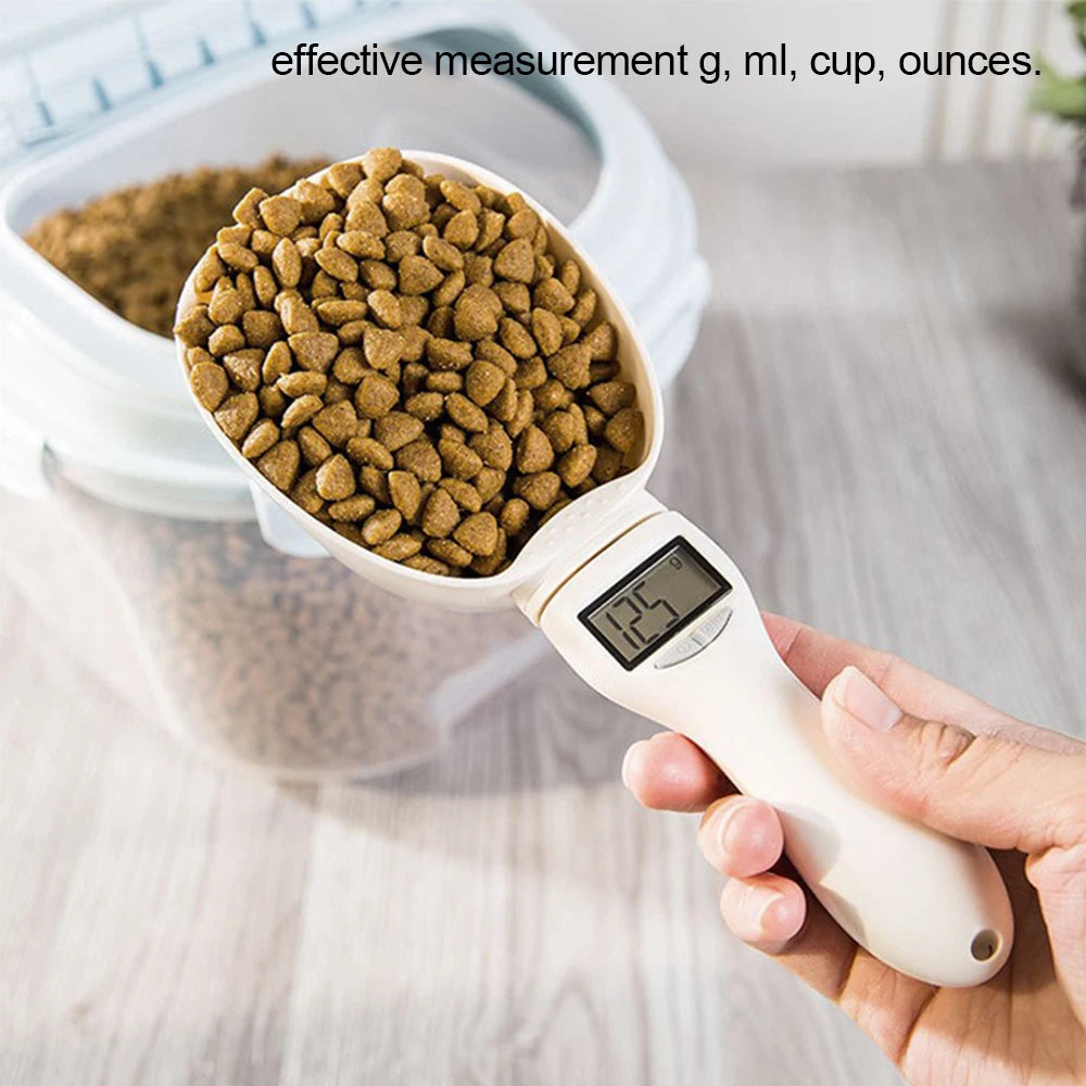 Precision Pet Food Measuring Scoop - Digital Spoon Scale with LED Display for Accurate Feeding