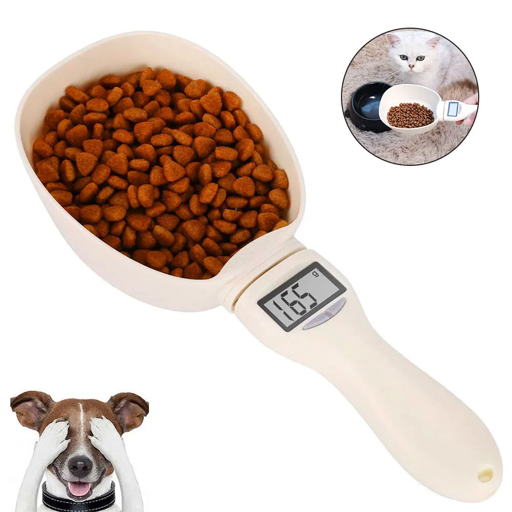 Precision Pet Food Measuring Scoop - Digital Spoon Scale with LED Display for Accurate Feeding