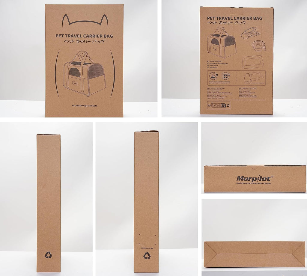 Ultimate Grey Cat Carrier: Portable Soft-Sided Travel Bag for Cats and Small Dogs - Airline Approved with Shoulder Strap, Removable Mat, and Folding Pet Bowl