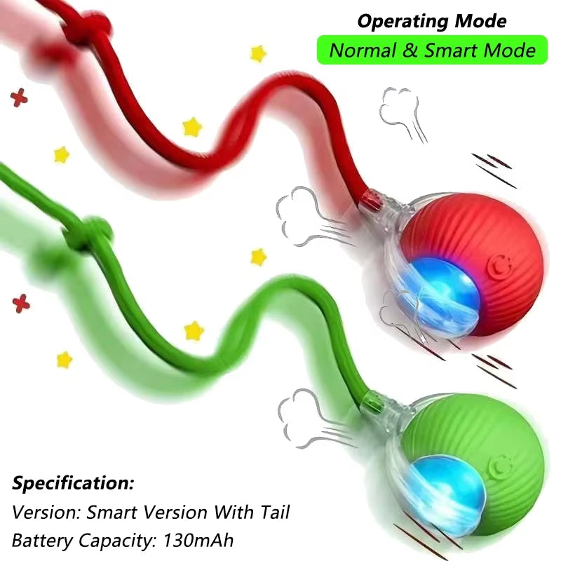 Engaging Smart Interactive Cat Toy Ball - Rechargeable Automatic Rolling Ball with Lifelike Tail for Endless Fun