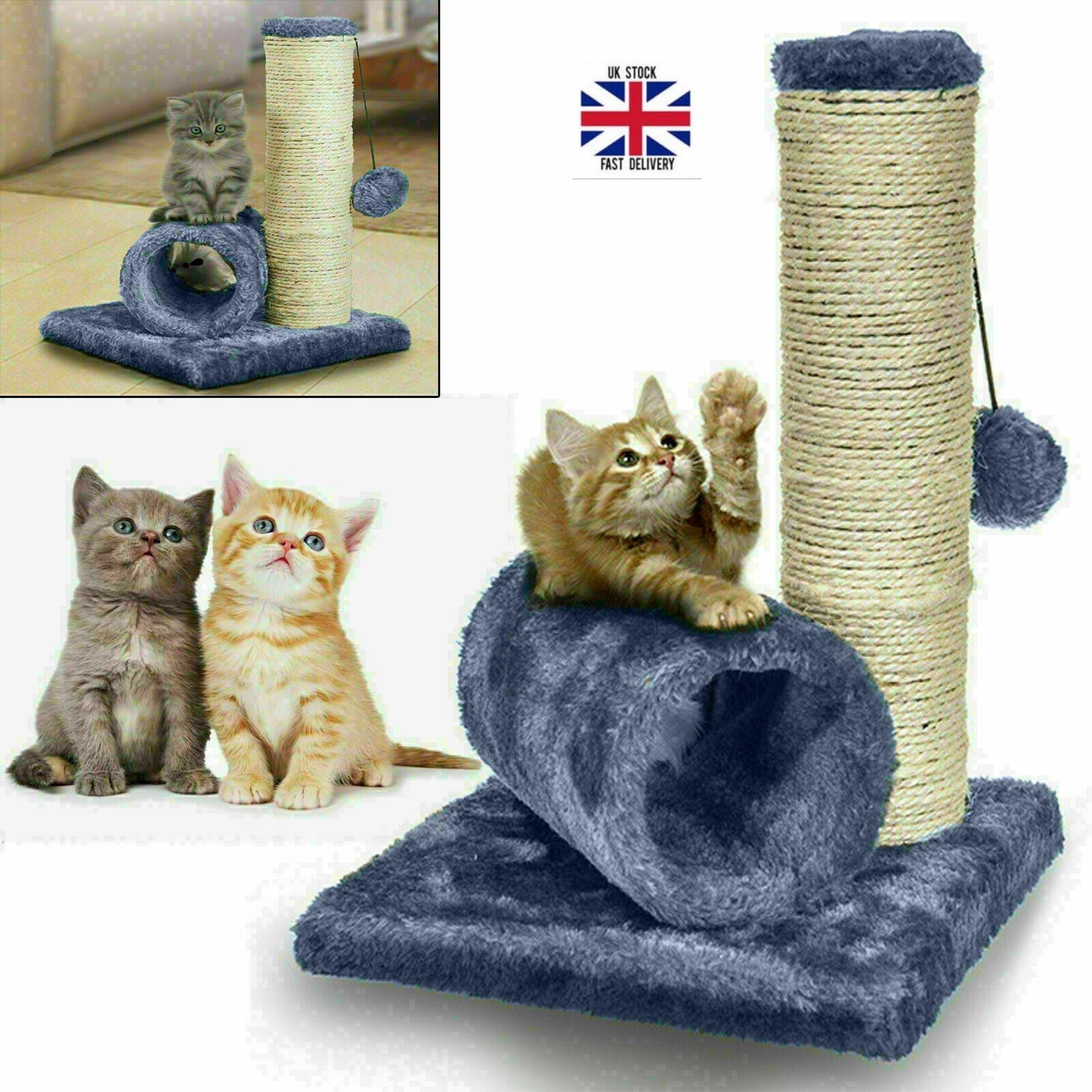 Delight Your Feline Friend with the Ultimate Cat Kitten Sisal Scratch Post Bed Toy Featuring a Fun Tunnel & Playful Mouse